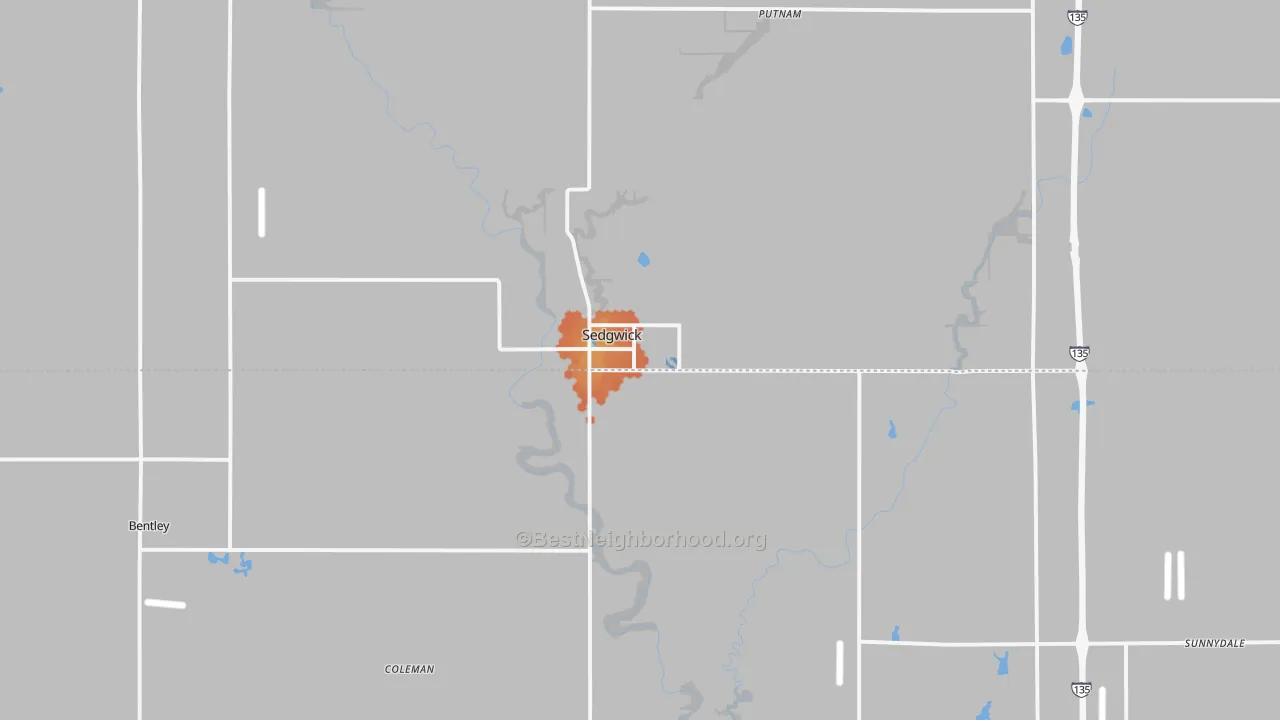 Bike Grade map of Sedgwick, KS