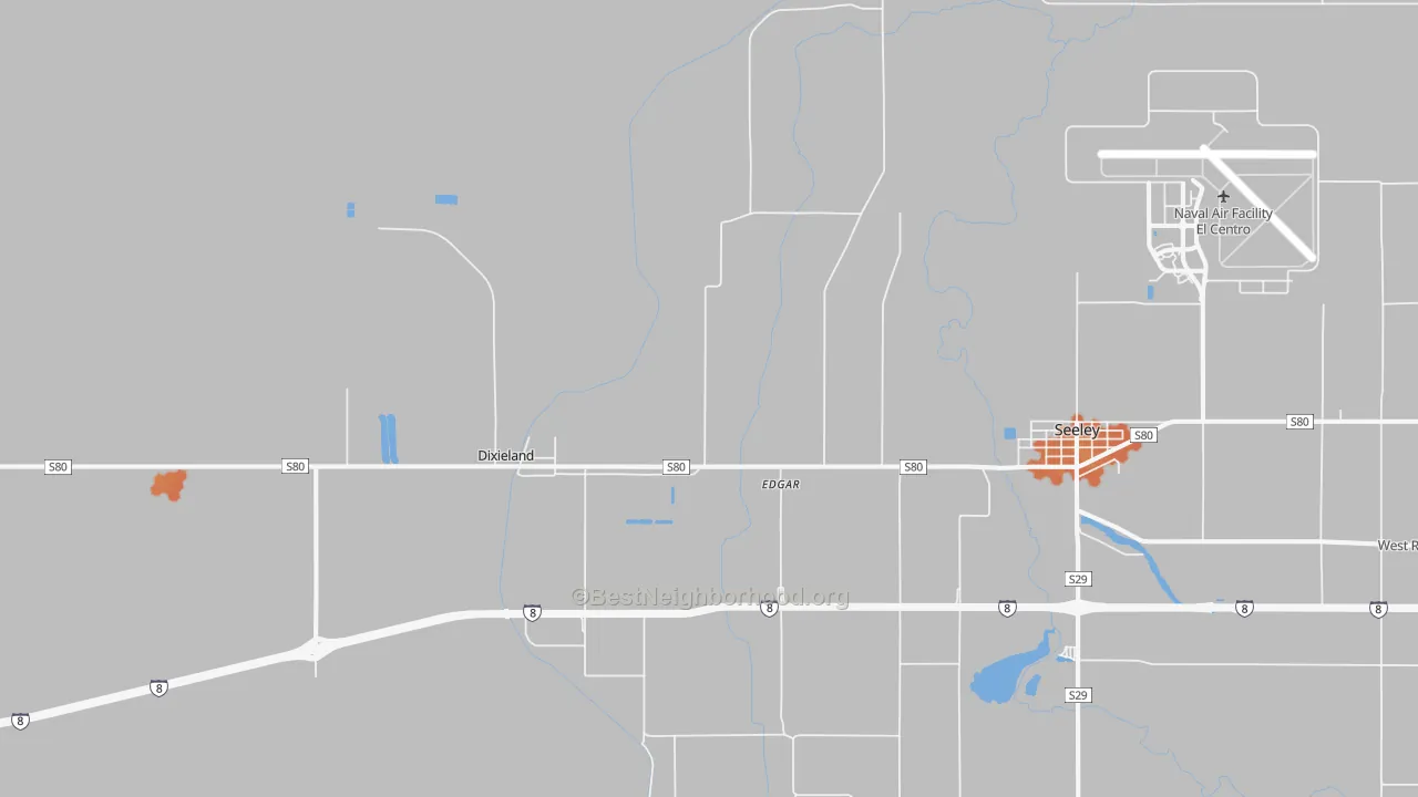 Bike Grade map of Seeley, CA