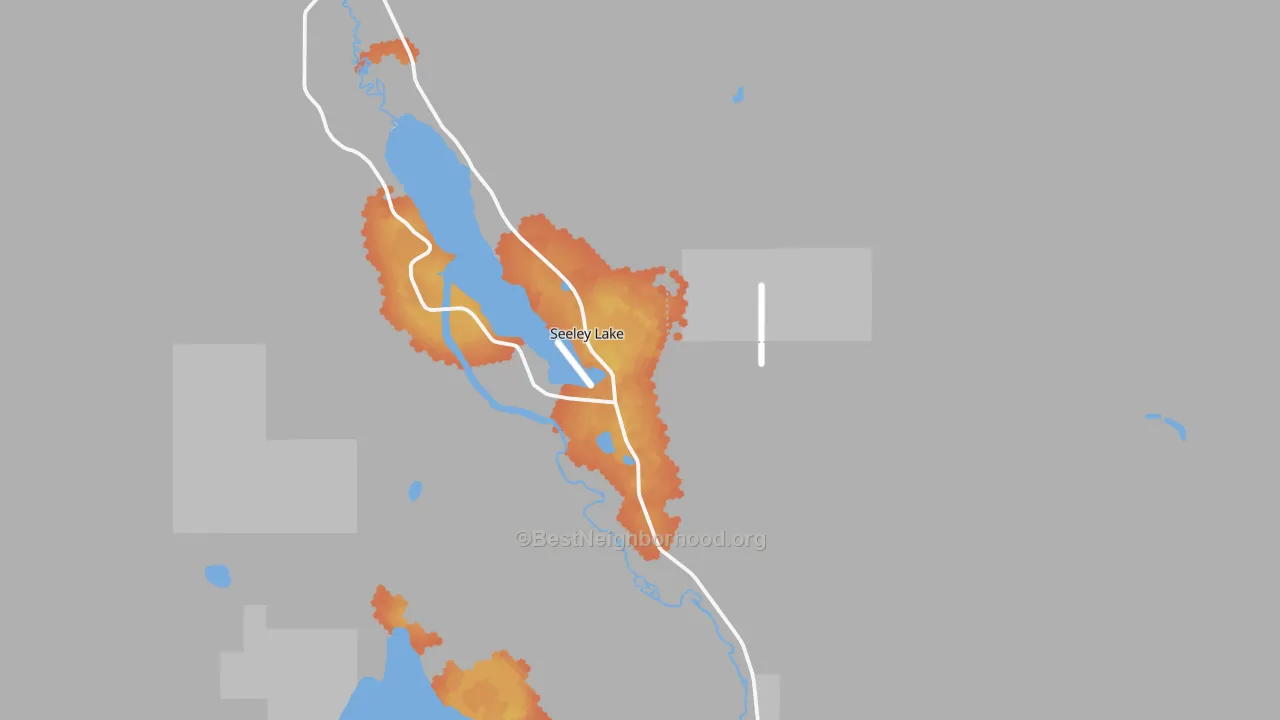 Bike Grade map of Seeley Lake, MT