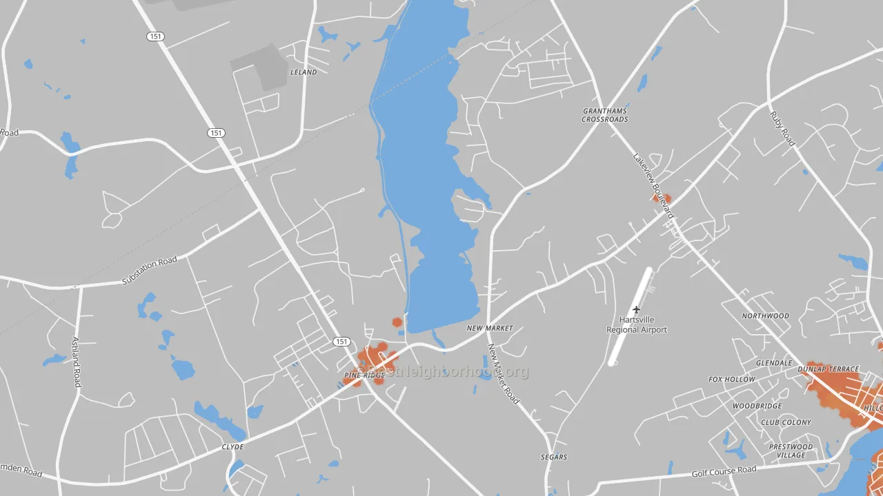 Bike Grade map of Segars, SC