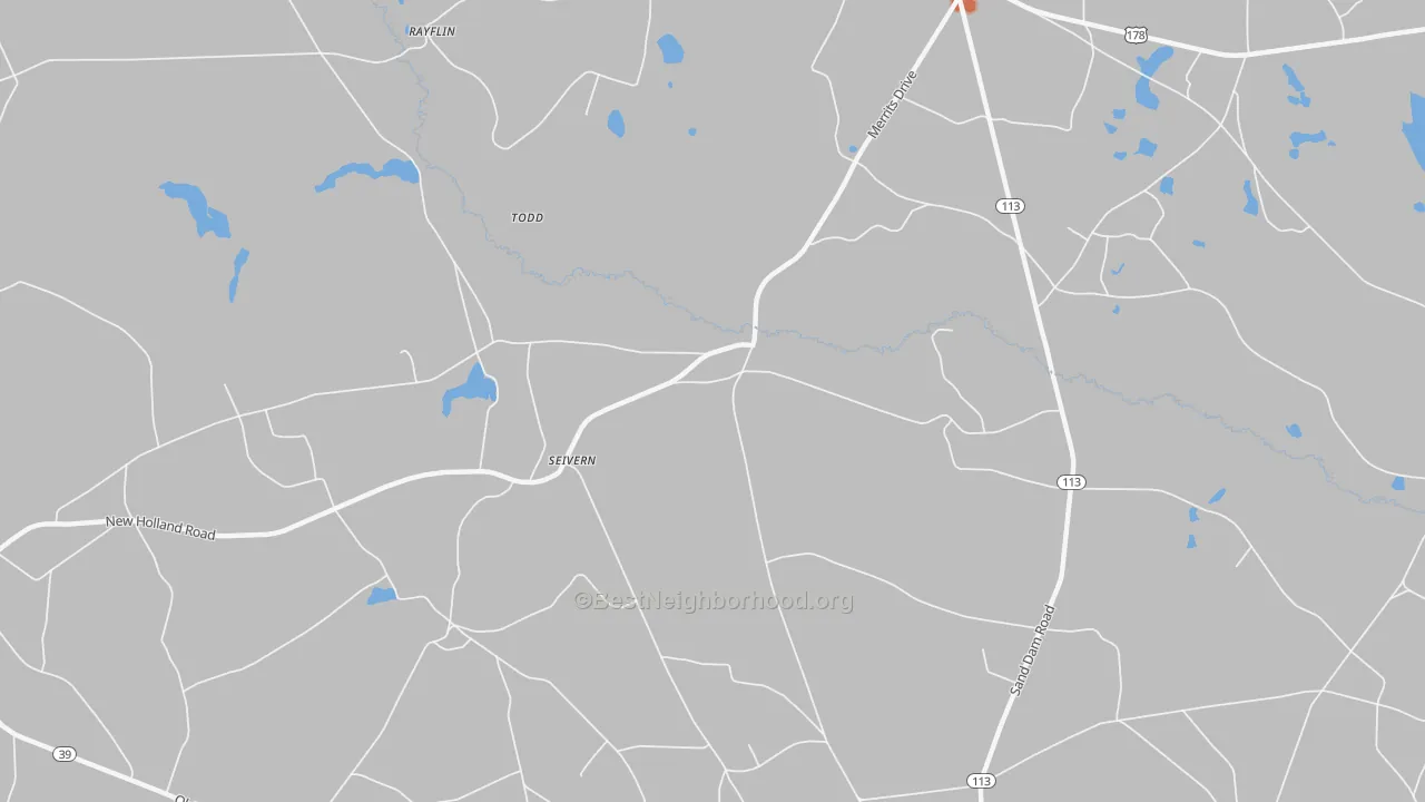 Bike Grade map of Seivern, SC