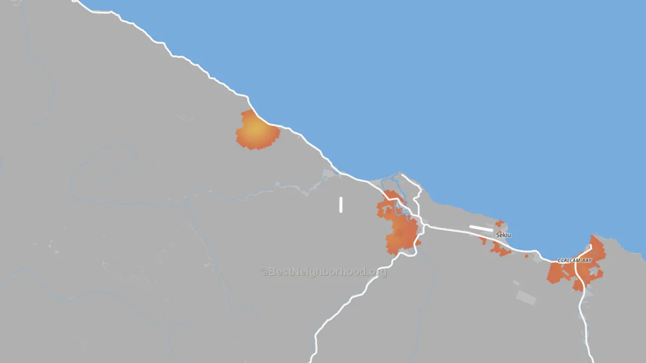 Bike Grade map of Sekiu, WA