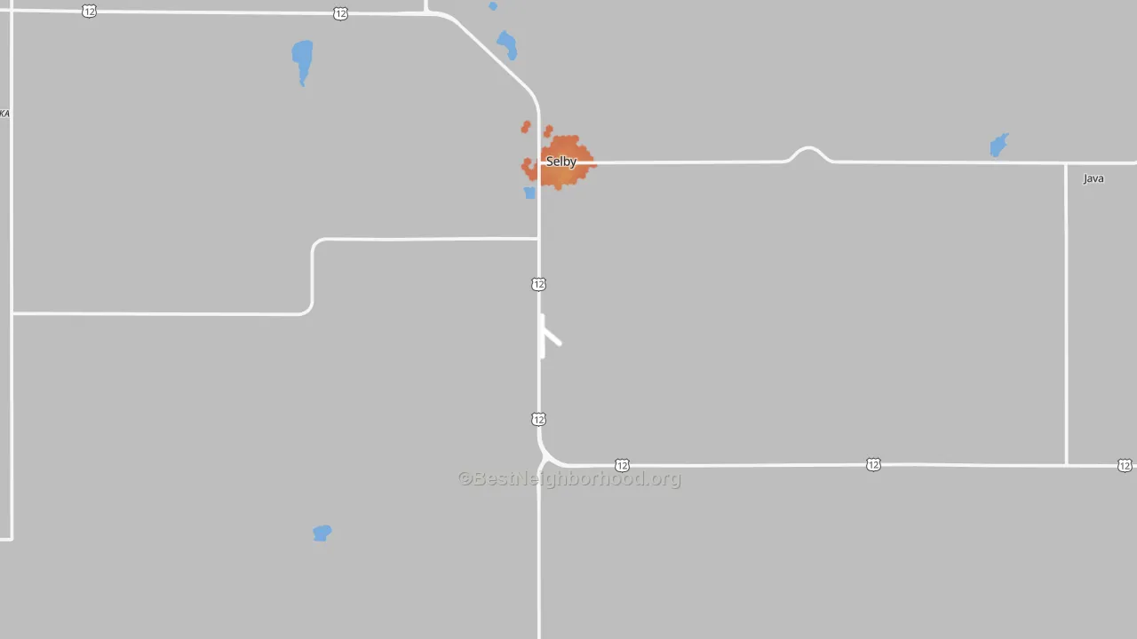 Bike Grade map of Selby, SD