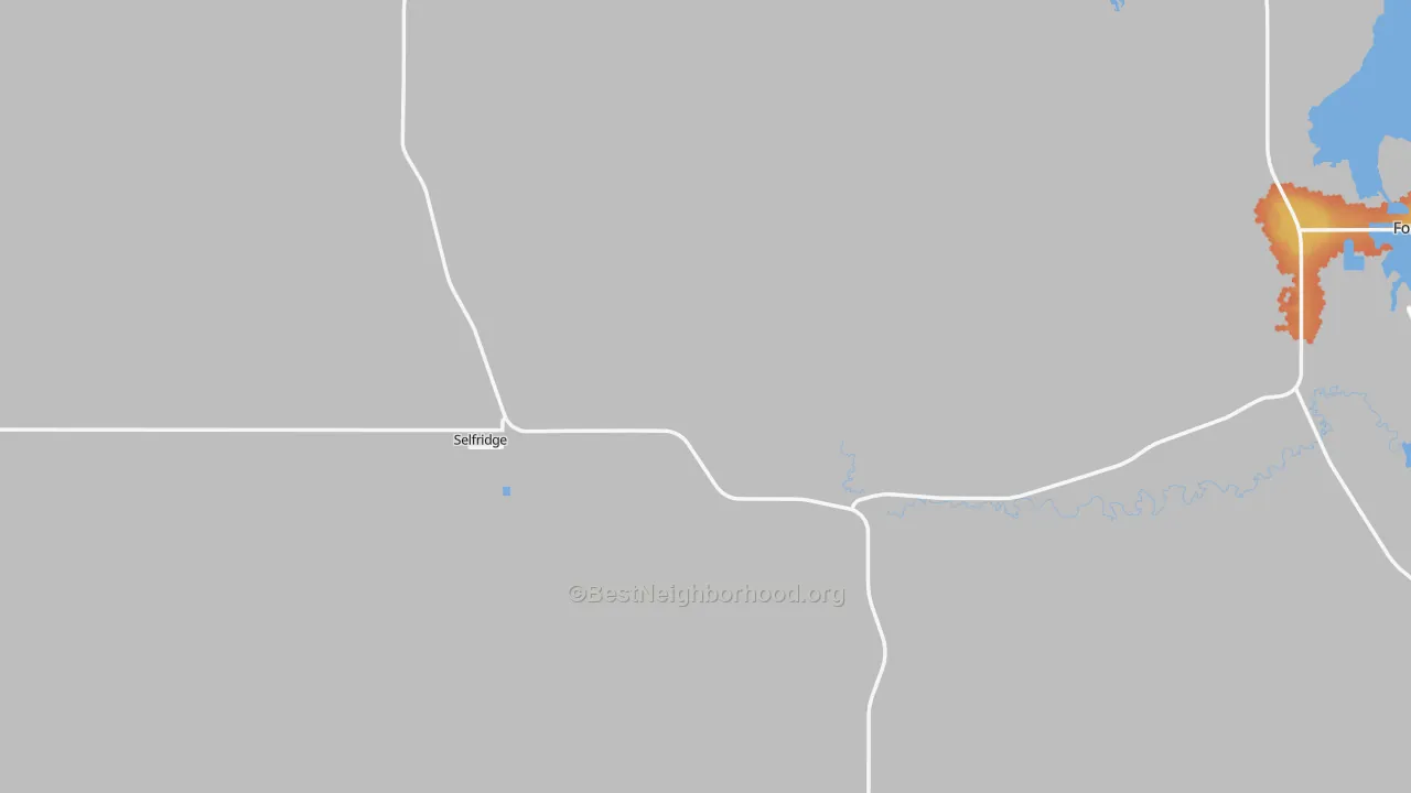 Bike Grade map of Selfridge, ND