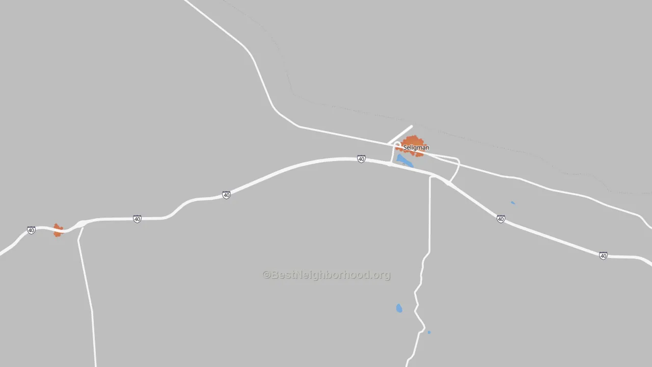 Bike Grade map of Seligman, AZ