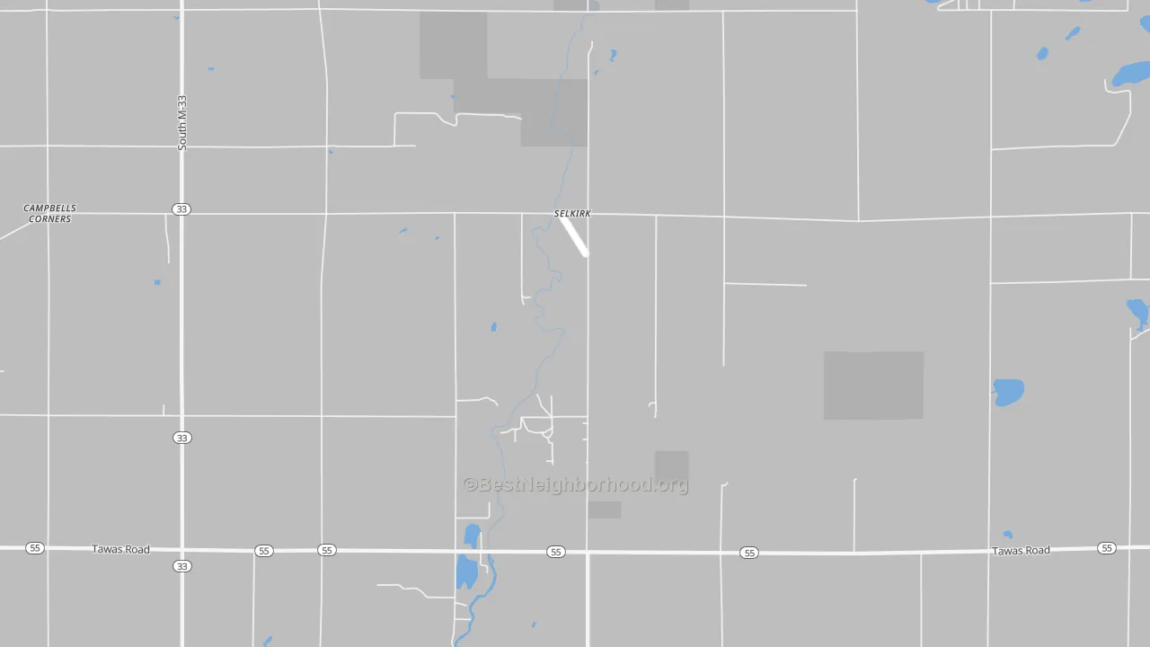 Bike Grade map of Selkirk, MI