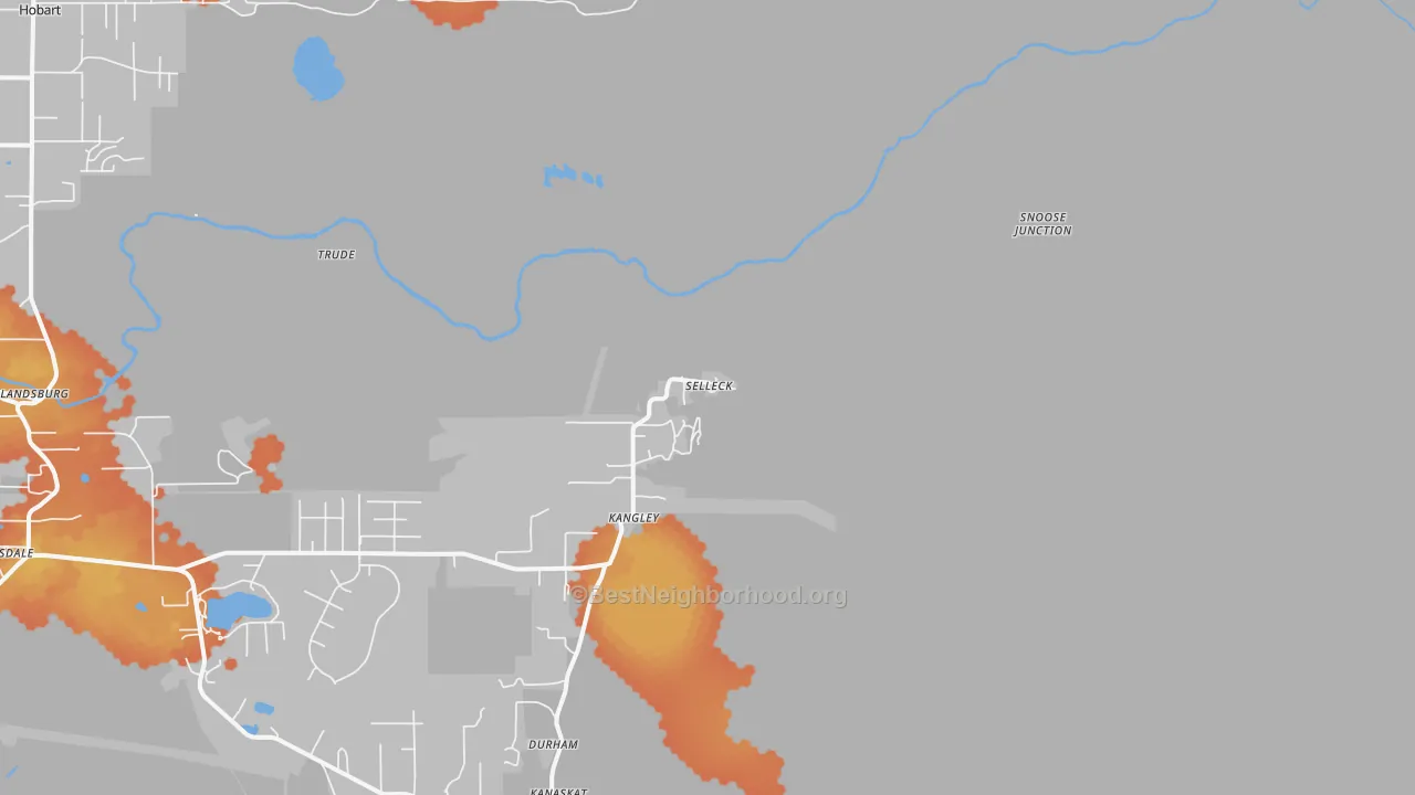 Bike Grade map of Selleck, WA