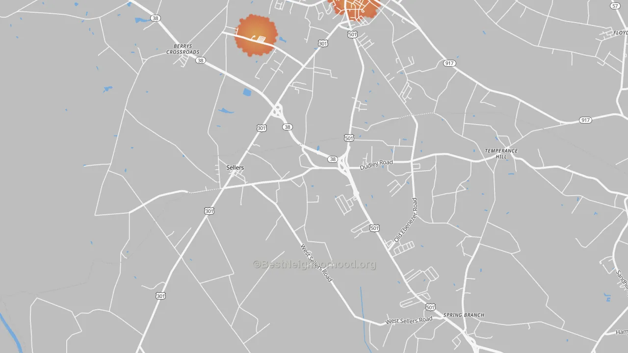Bike Grade map of Sellers, SC