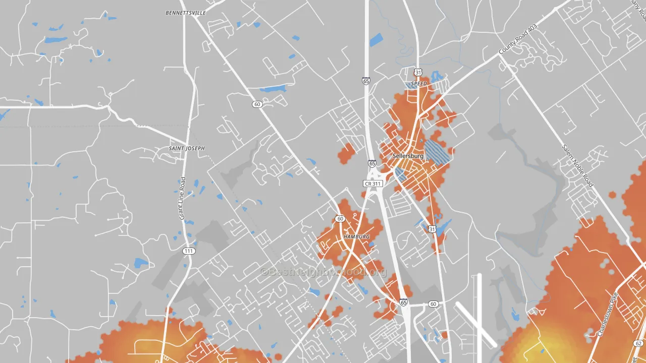 Bike Grade map of Sellersburg, IN