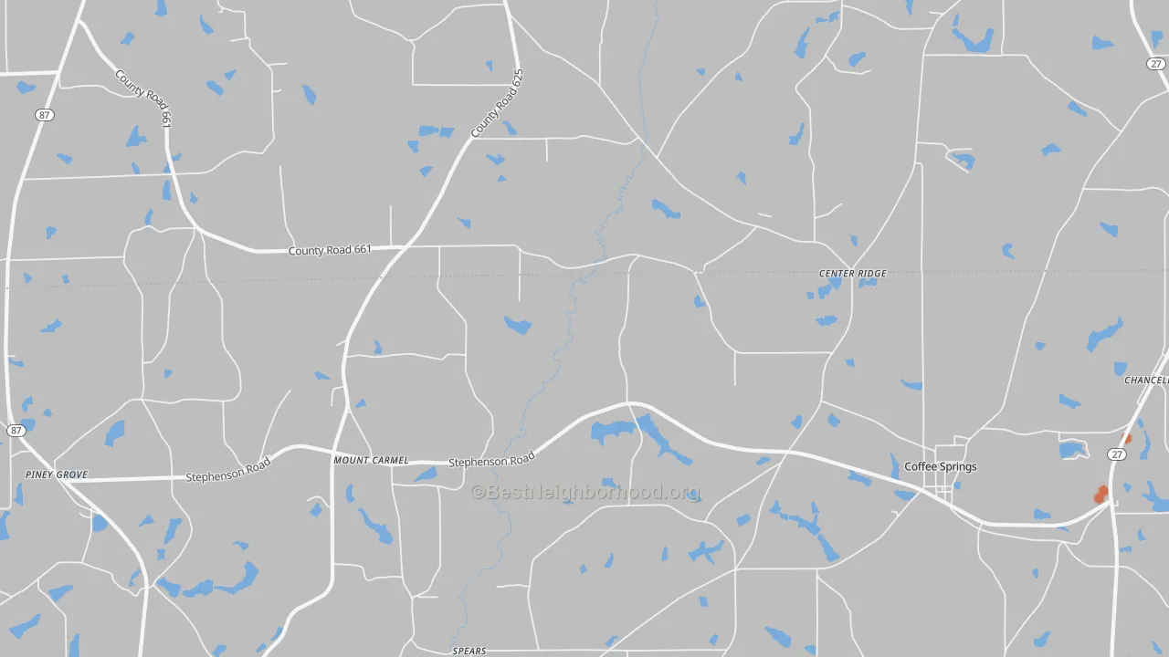 Bike Grade map of Sellersville, AL