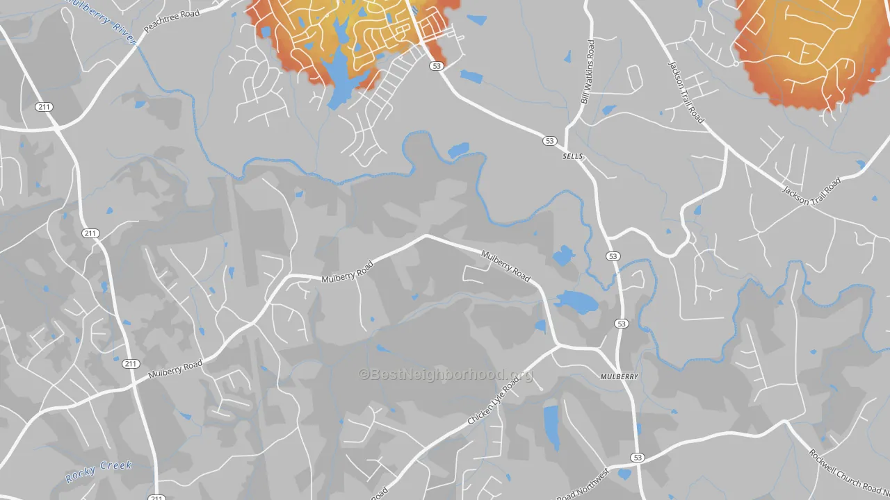 Bike Grade map of Sells, GA