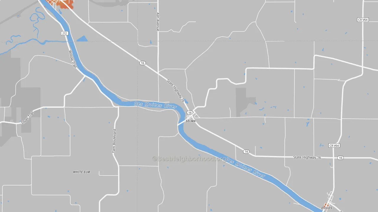 Bike Grade map of Selma, IA
