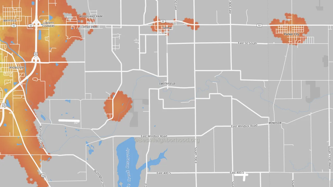 Bike Grade map of Selma, IN