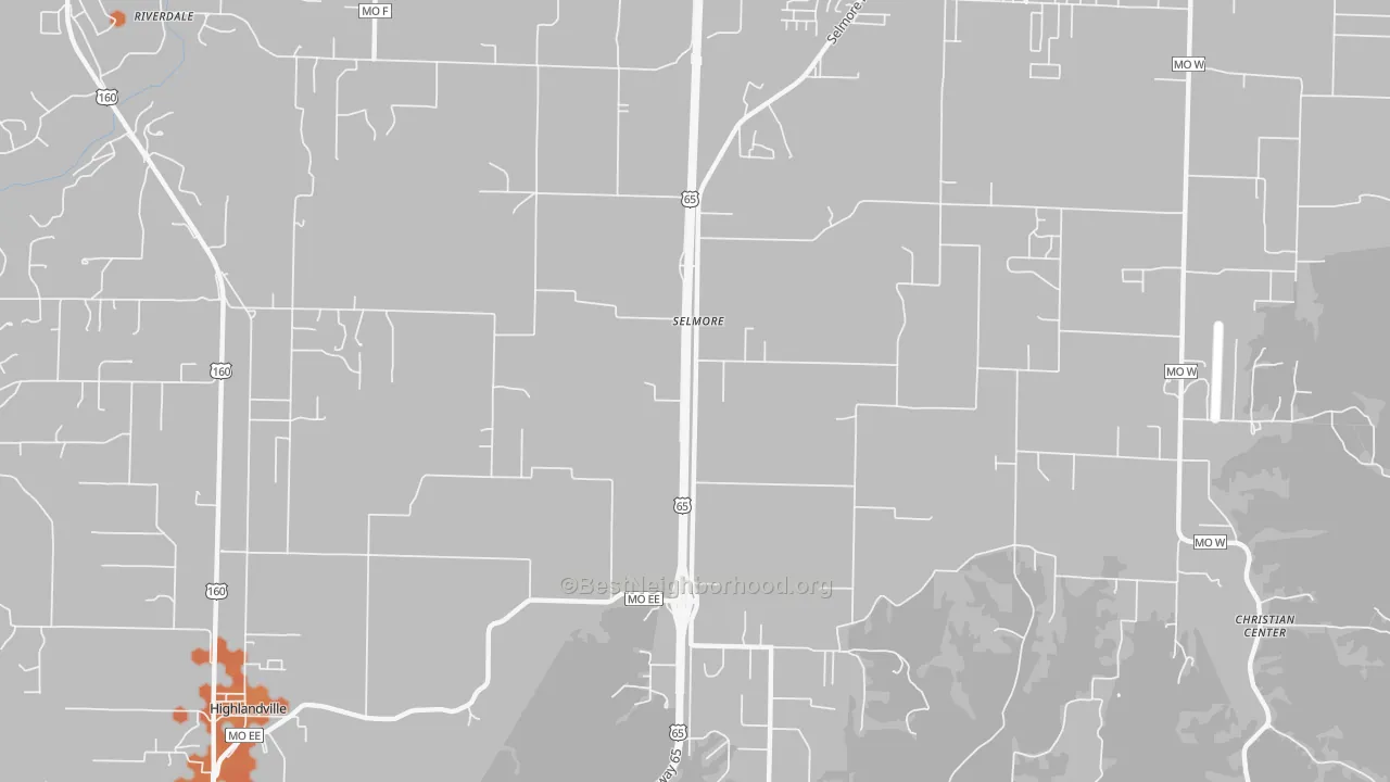 Bike Grade map of Selmore, MO