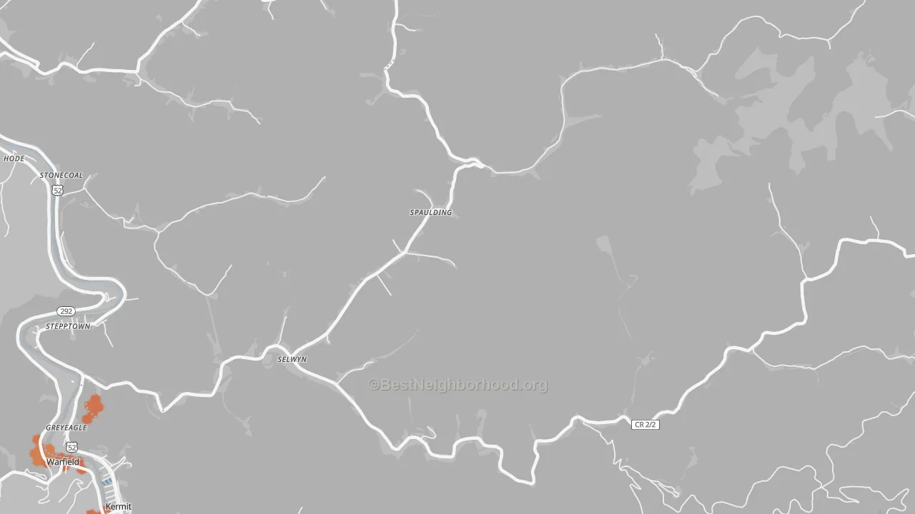Bike Grade map of Selwyn, WV