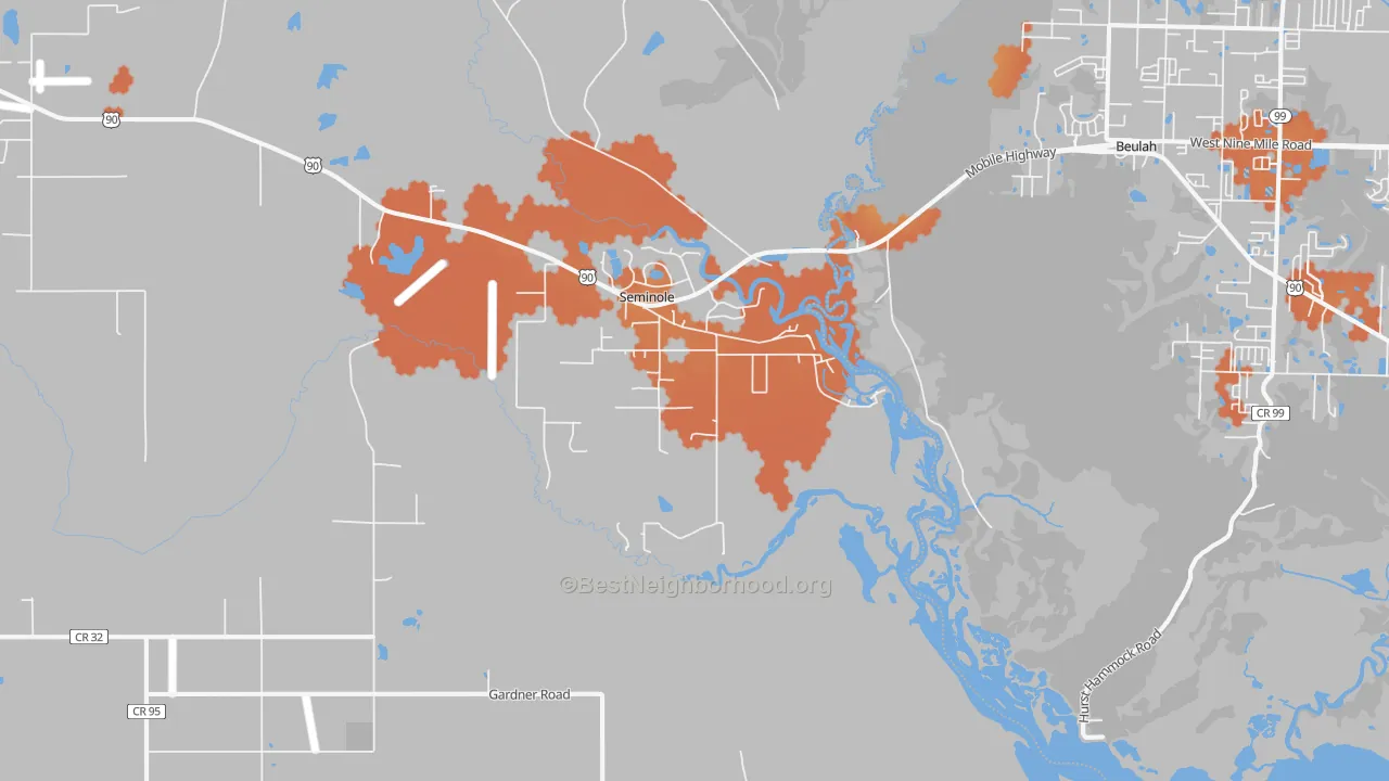 Bike Grade map of Seminole, AL