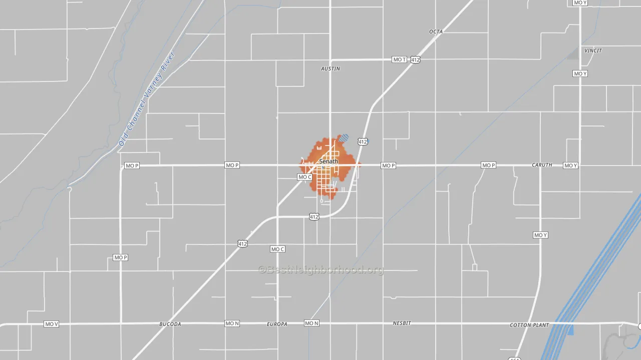 Bike Grade map of Senath, MO