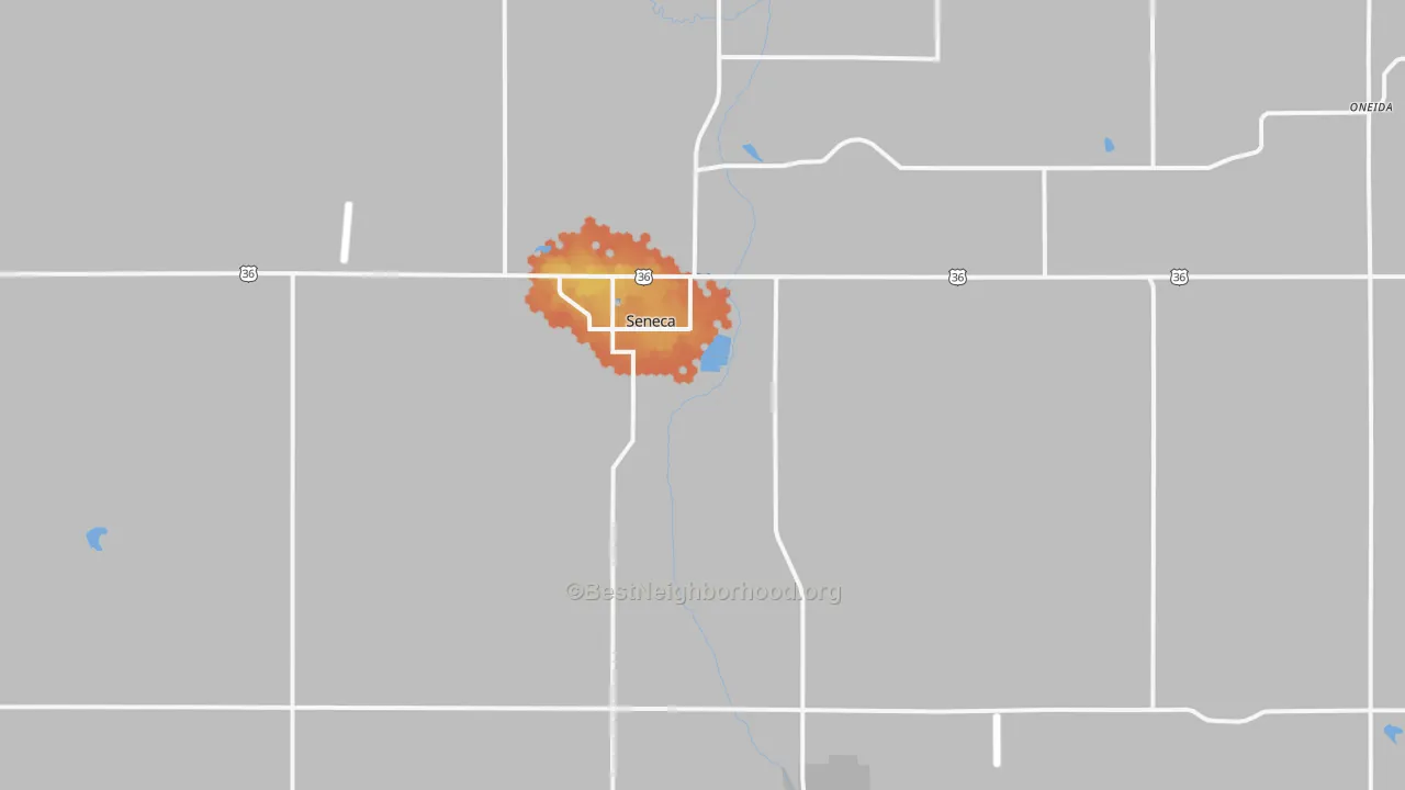 Bike Grade map of Seneca, KS