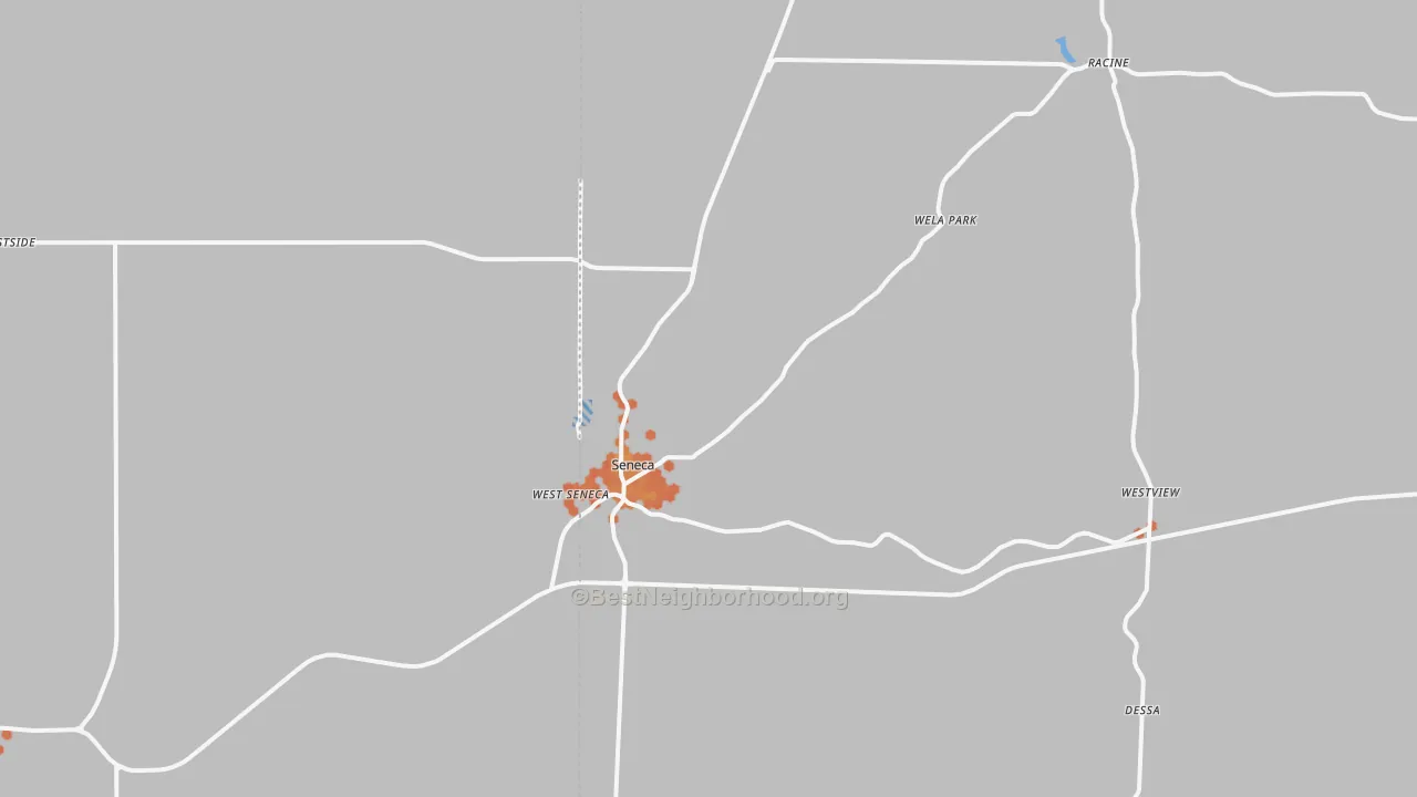 Bike Grade map of Seneca, MO