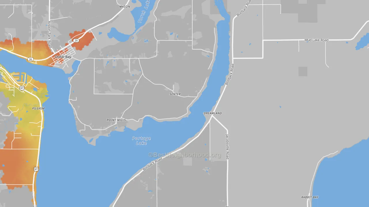 Bike Grade map of Senter, MI