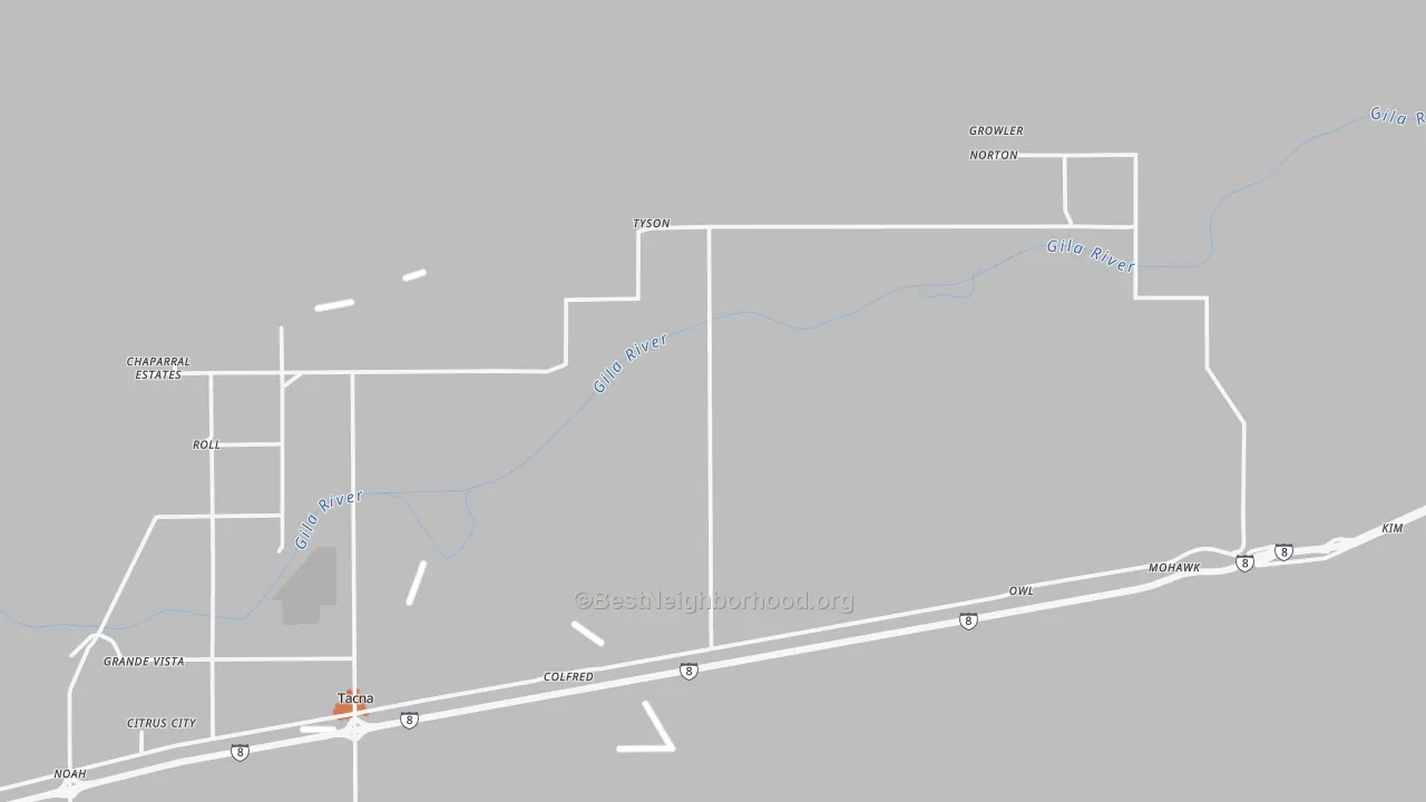 Bike Grade map of Sentinel, AZ