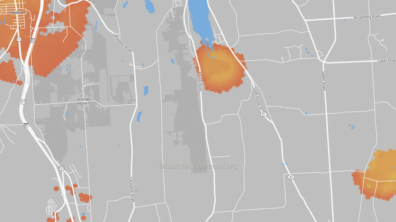Bike Grade map of Sentinel Heights, NY