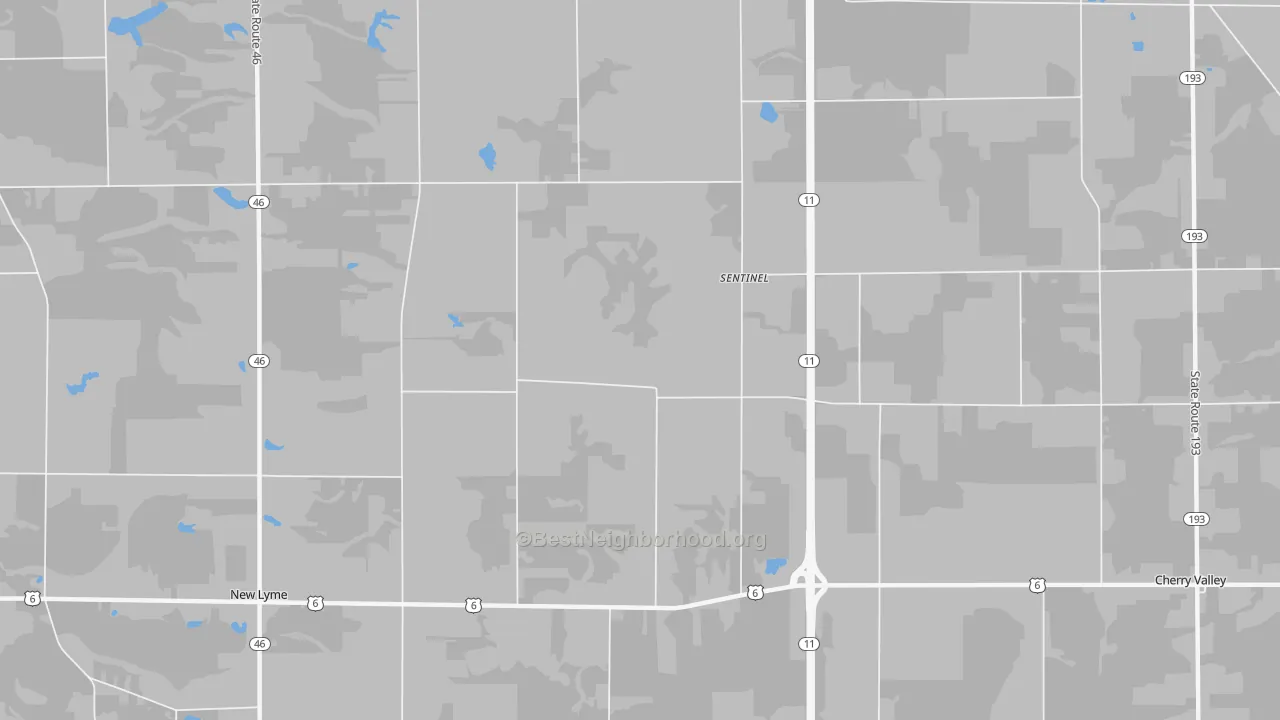 Bike Grade map of Sentinel, OH