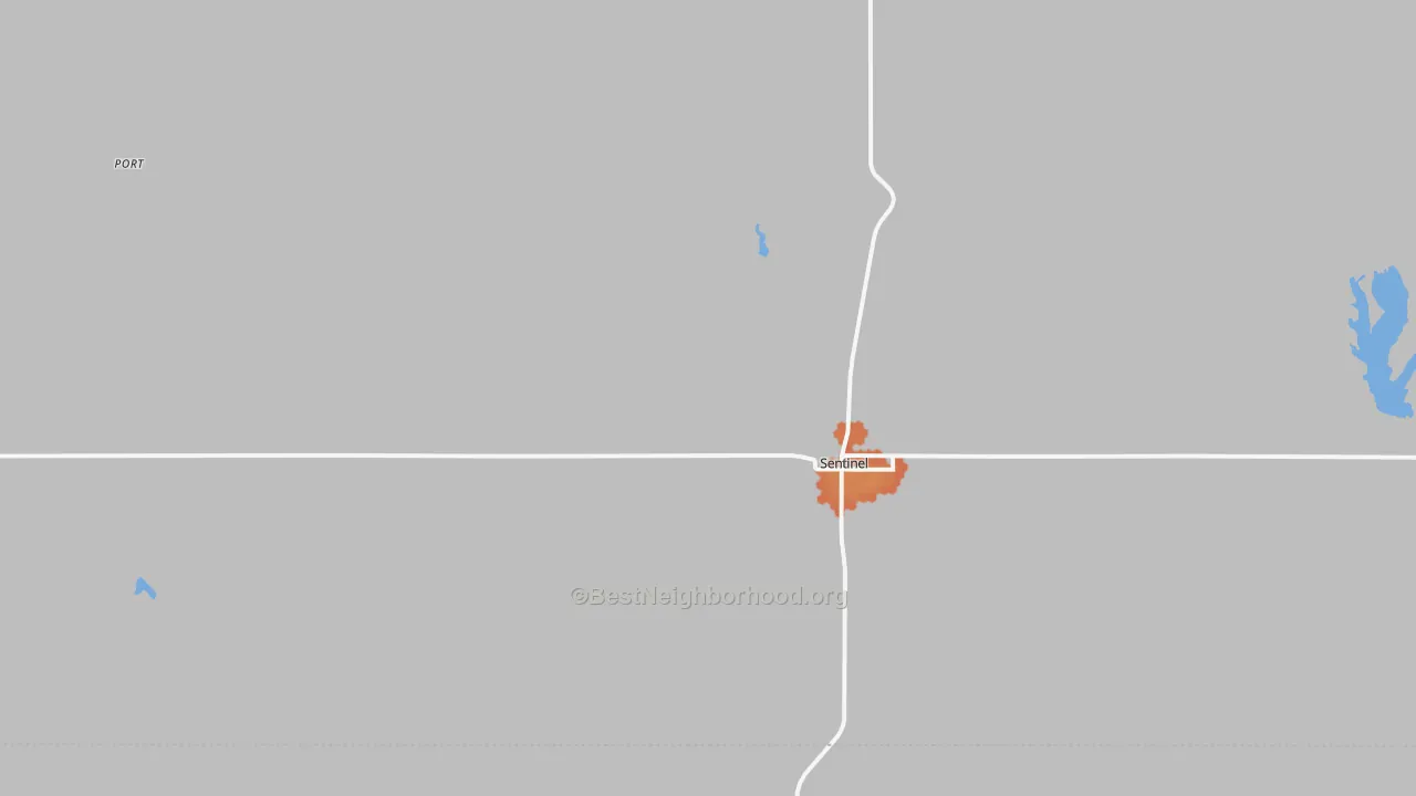 Bike Grade map of Sentinel, OK