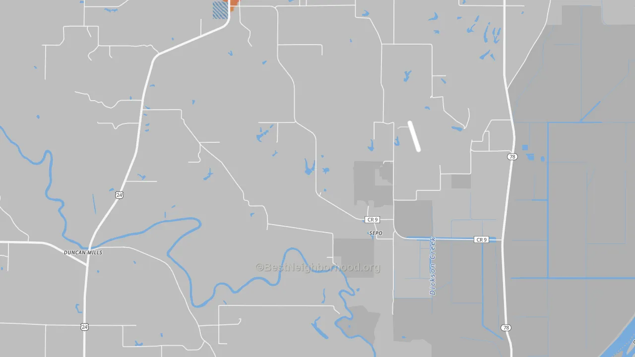 Bike Grade map of Sepo, IL