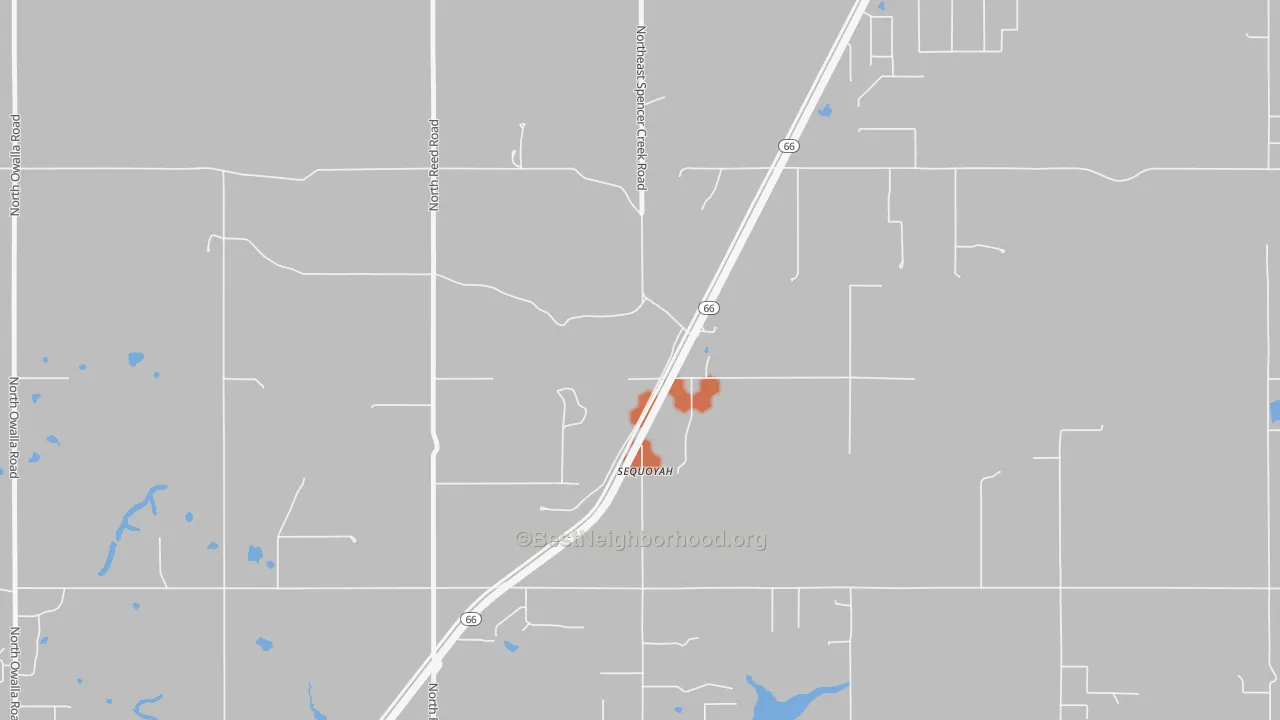 Bike Grade map of Sequoyah, OK