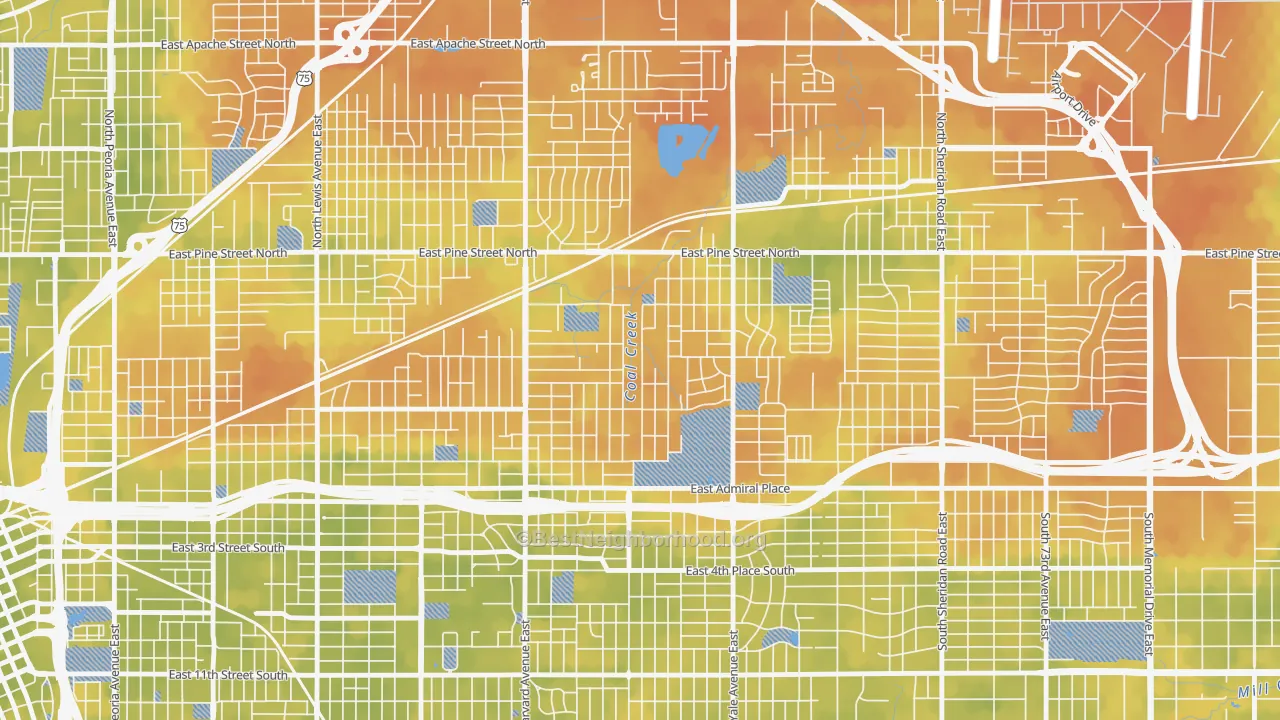 Bike Grade map of Sequoyah, Tulsa, OK