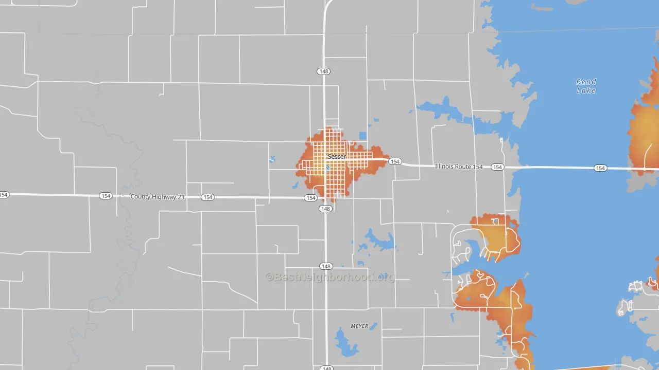 Bike Grade map of Sesser, IL
