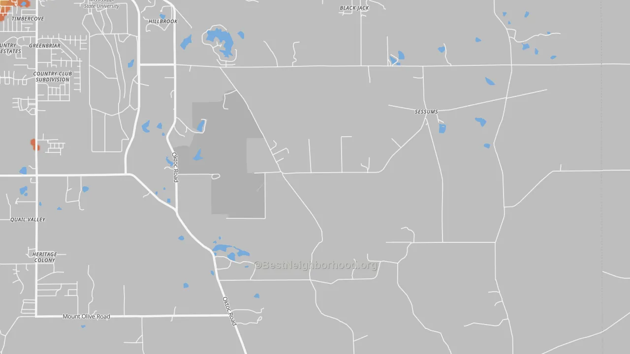 Bike Grade map of Sessums, MS