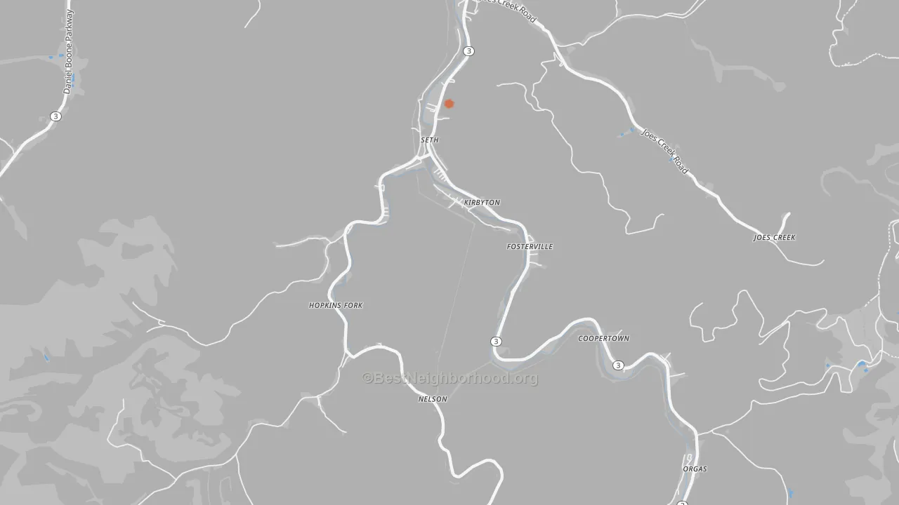 Bike Grade map of Seth, WV