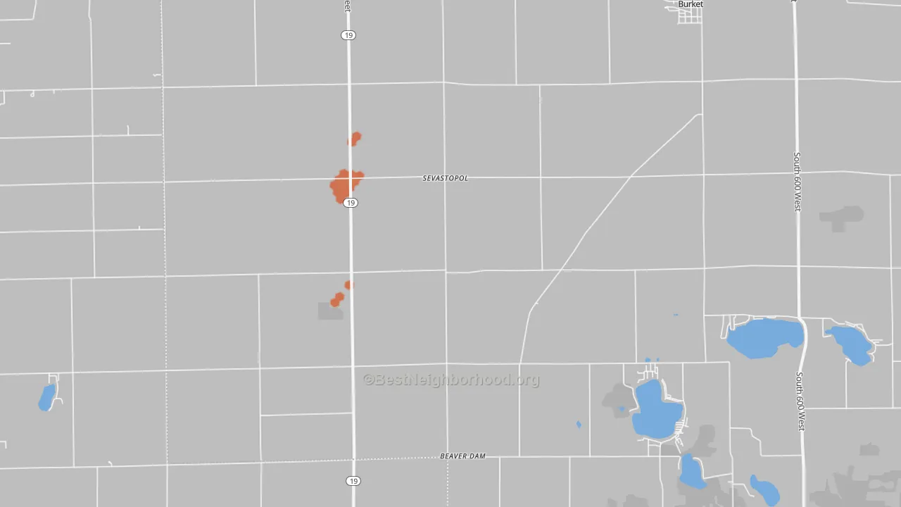 Bike Grade map of Sevastopol, IN