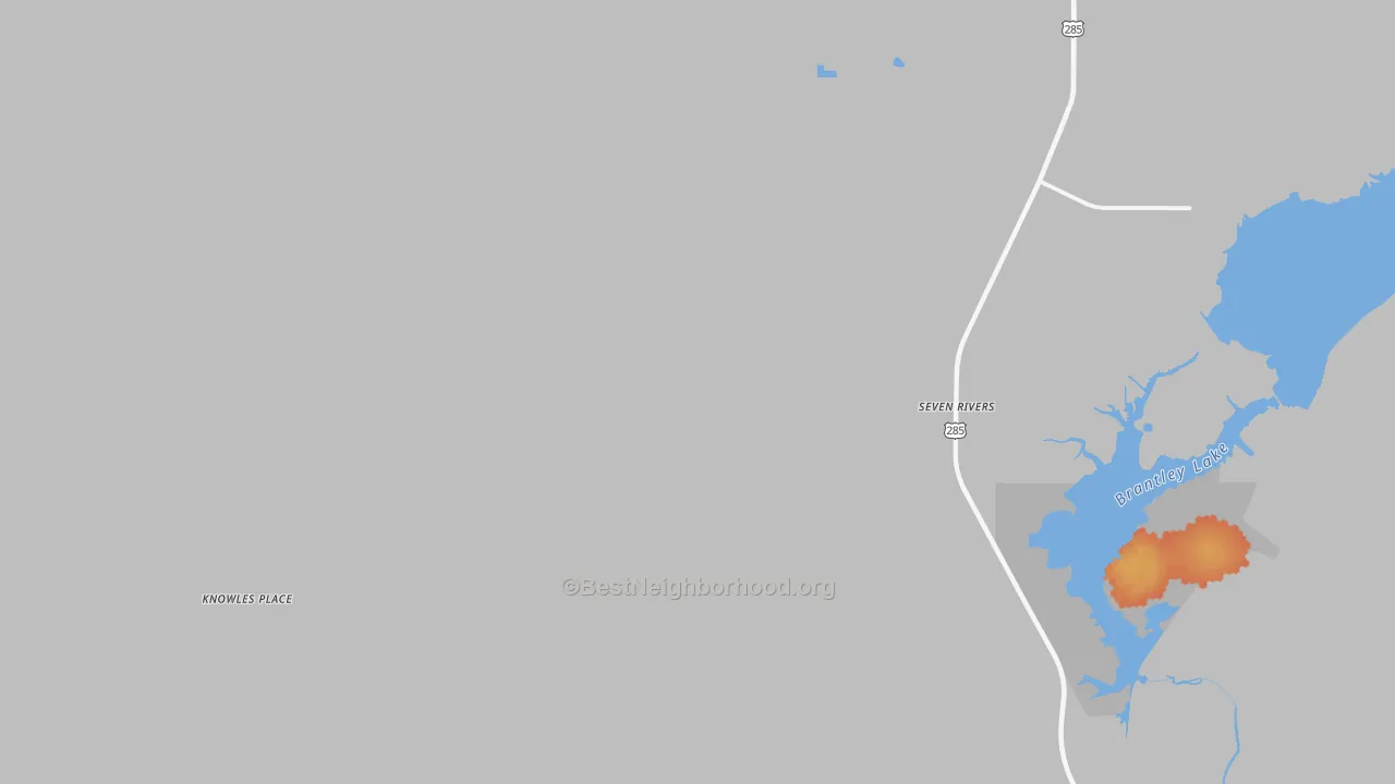 Bike Grade map of Seven Rivers, NM