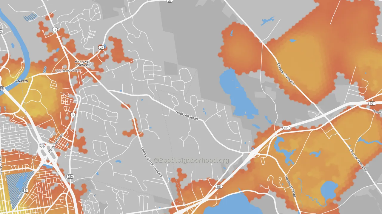 Bike Grade map of Severance, NH