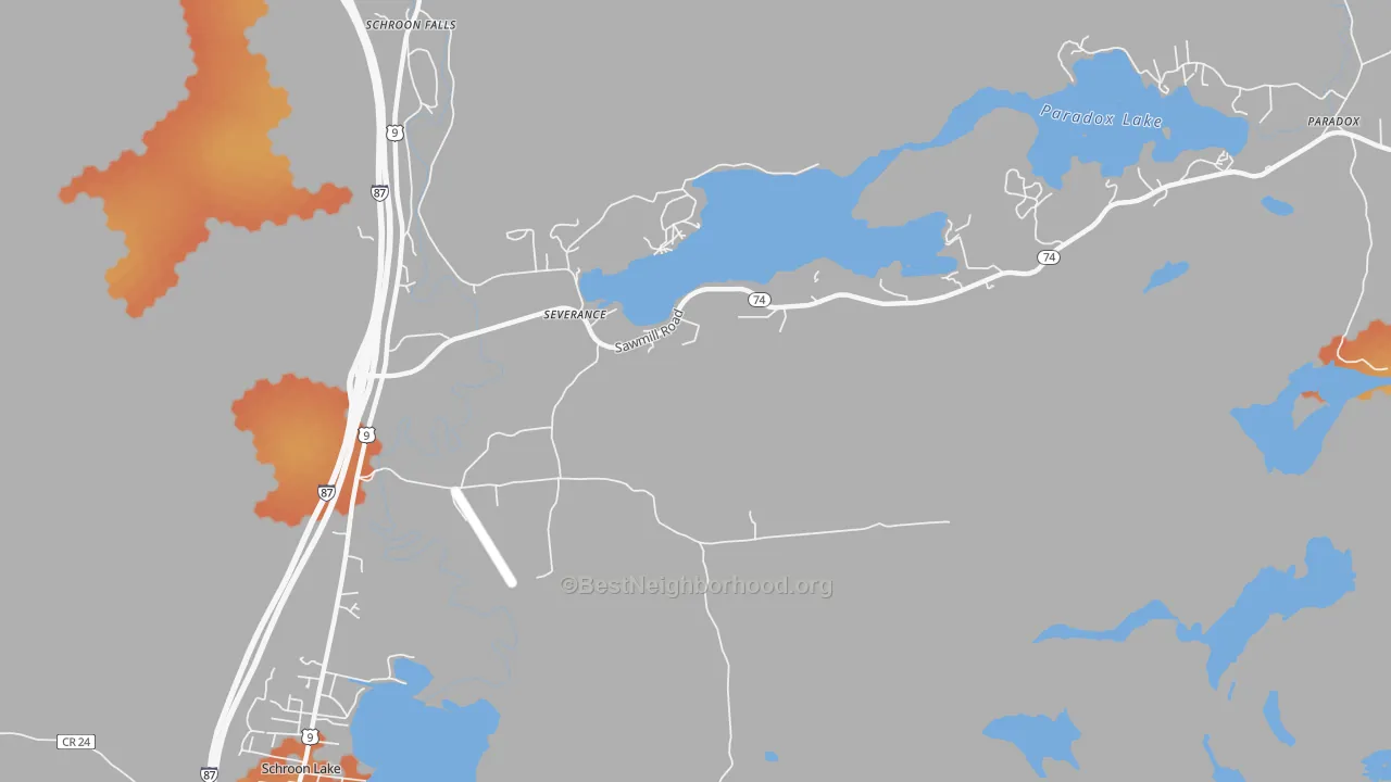Bike Grade map of Severance, NY