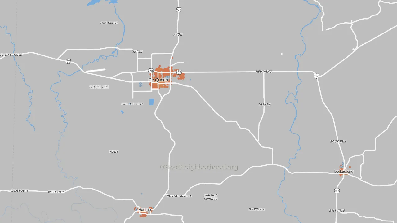 Bike Grade map of Sevier County, AR