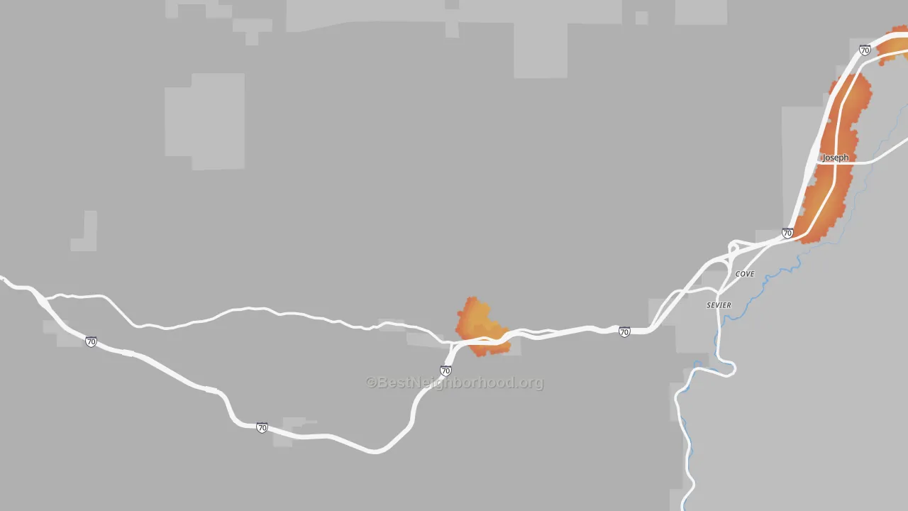 Bike Grade map of Sevier, UT