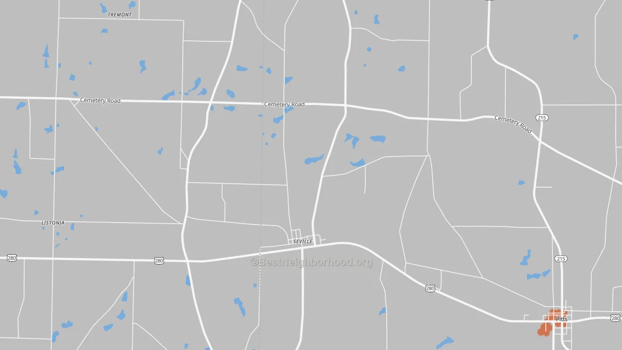Bike Grade map of Seville, GA