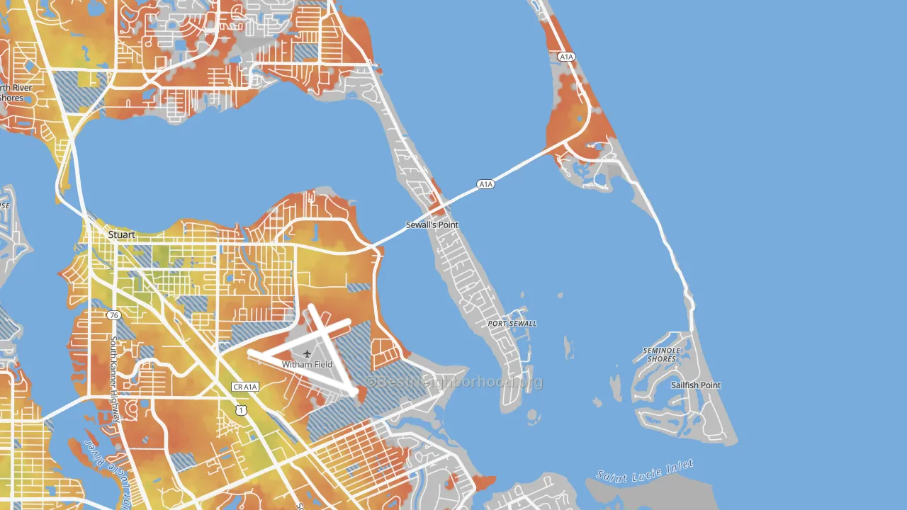 Bike Grade map of Sewalls Point, FL
