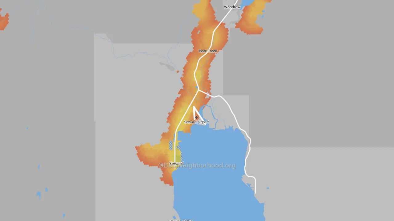 Bike Grade map of Seward, AK
