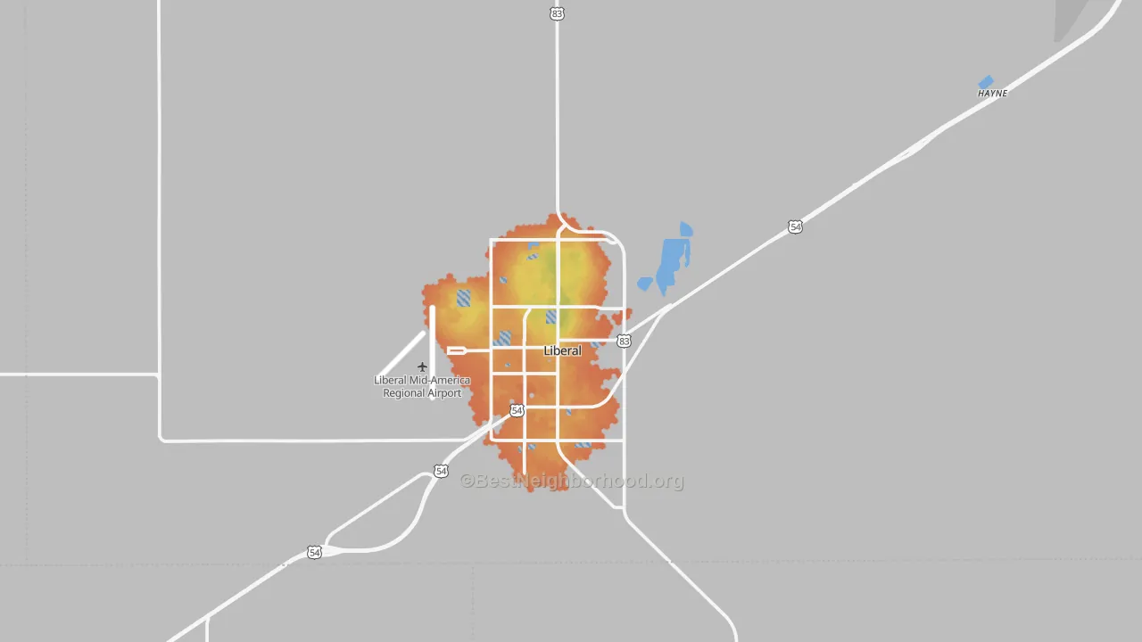 Bike Grade map of Seward County, KS