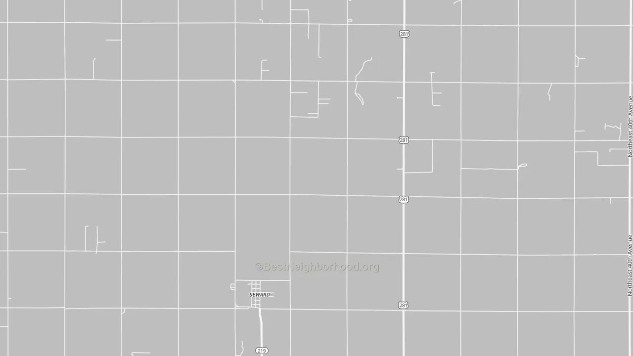 Bike Grade map of Seward, KS