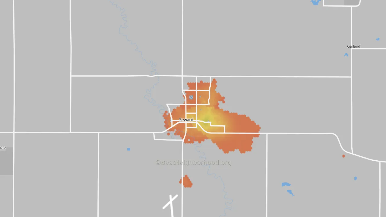 Bike Grade map of Seward, NE