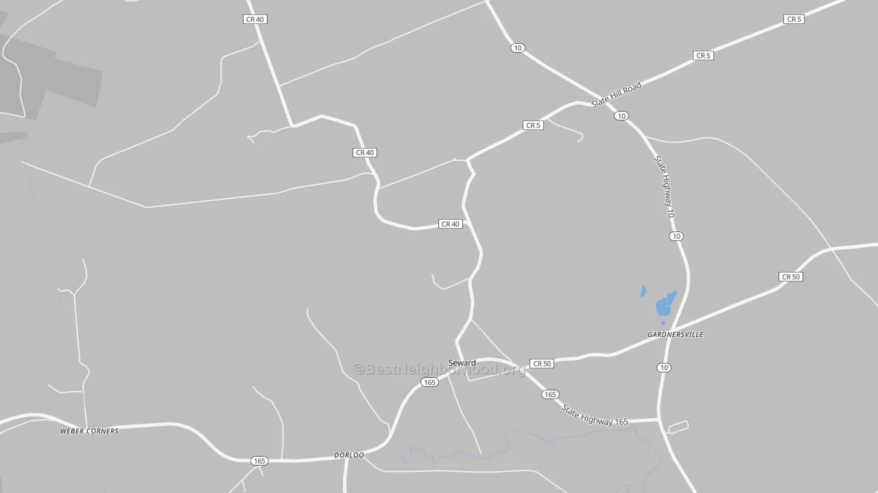 Bike Grade map of Seward, NY