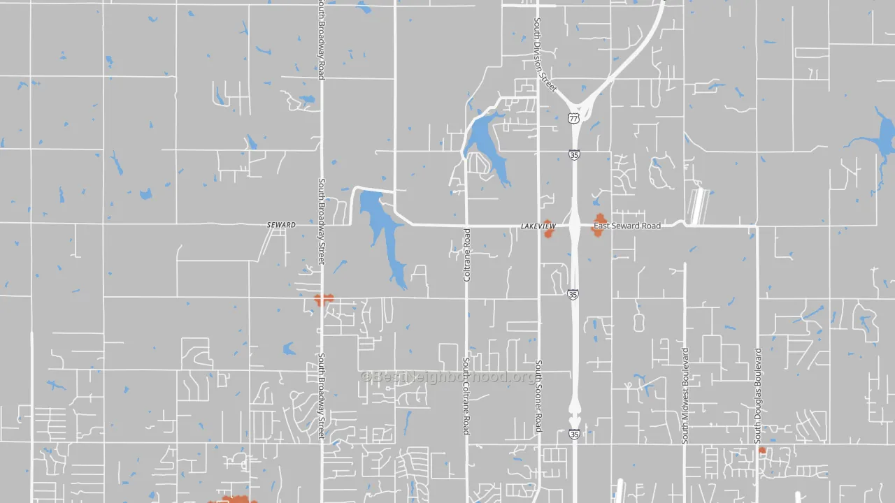 Bike Grade map of Seward, OK
