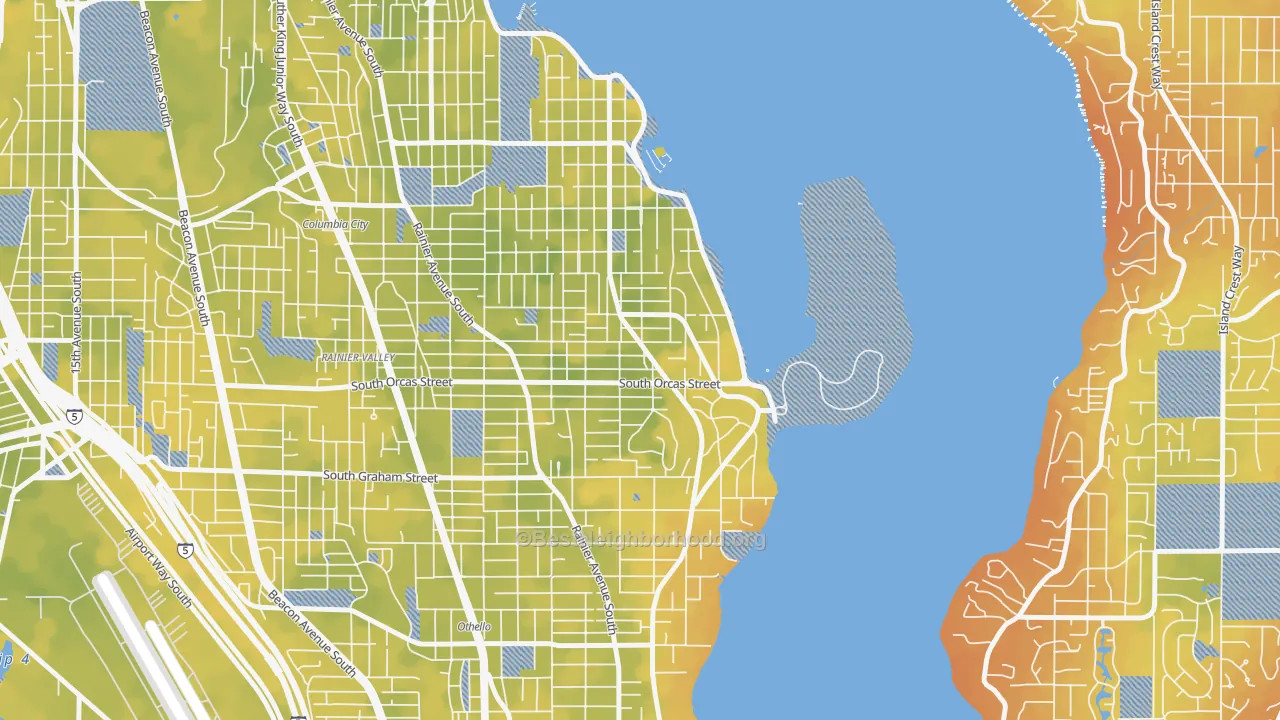 Bike Grade map of Seward Park, Seattle, WA