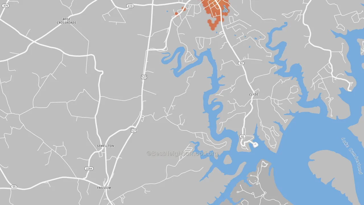 Bike Grade map of Sewellton, KY